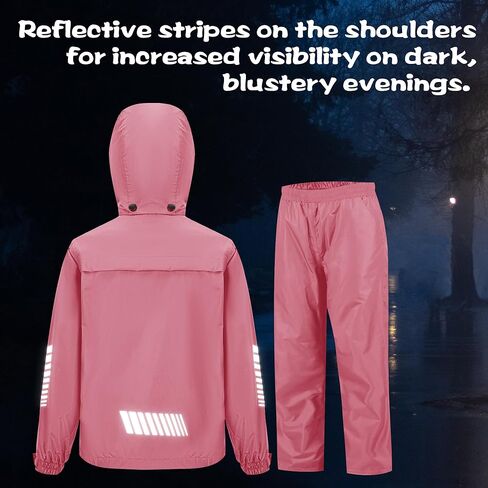 SWISSWELL Kids Rain Gear Boys Girls Waterproof Rain Suit Breathable Raincoat Rain Jacket Pants in Kuwait