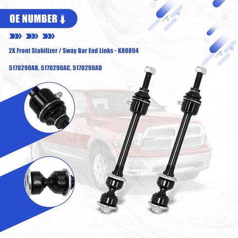 Sway Bar End Link, Replacement For K80894 Front Stabilizer Sway Bar End Link Kits Compatible With Dodge Ram 1500 4WD 2006-2018 Ram Classic 2019-2022 in Saudi Arabia