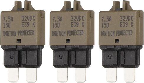 DMiotech 3 Pack Manual Mini Reset Fuse, 32V DC 3A ATC/ATO Auto Circuit Breaker Reset Fuses Low Profile Blade Fuses for Car Truck SUV Marine Boat Motorcycle, Purple in Saudi Arabia