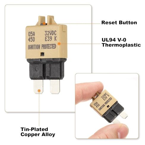DMiotech 3 Pack Manual Mini Reset Fuse, 32V DC 3A ATC/ATO Auto Circuit Breaker Reset Fuses Low Profile Blade Fuses for Car Truck SUV Marine Boat Motorcycle, Purple in Kuwait