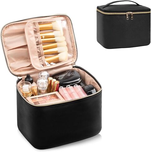 OCHEAL Makeup Bag, Large Capacity Travel Make Up Bag for Cosmetics Vertical Storage,Toiletry Bag for Skincare Makeup Organizer Bag in Saudi Arabia