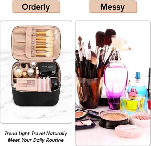 OCHEAL Makeup Bag, Large Capacity Travel Make Up Bag for Cosmetics Vertical Storage,Toiletry Bag for Skincare Makeup Organizer Bag in Saudi Arabia