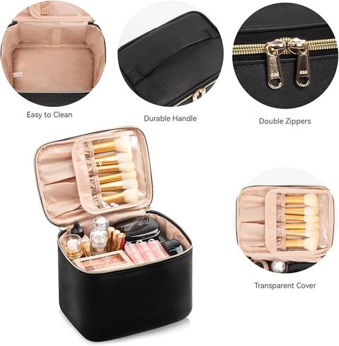 OCHEAL Makeup Bag, Large Capacity Travel Make Up Bag for Cosmetics Vertical Storage,Toiletry Bag for Skincare Makeup Organizer Bag in Saudi Arabia