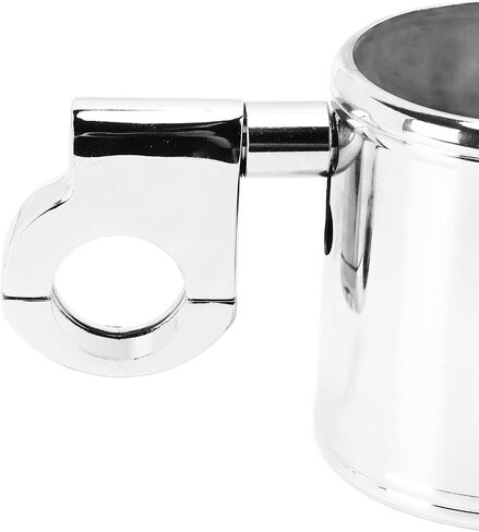 Motorcycle Cup Holder, Fydun Handlebar Cup Holder Chrome Adjustable Drink Bottle Holder with Fixed Parts Universal for ATV 22‑32mm Handle in Saudi Arabia