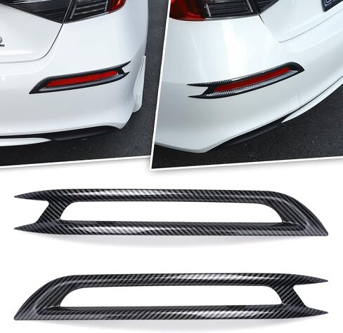 x xotic tech Rear Bumper Reflector Fog Bezel Cover Trim, Glossy Black, Compatible with Honda Civic 11th Gen 2022 2023 2024 2025 in Saudi Arabia