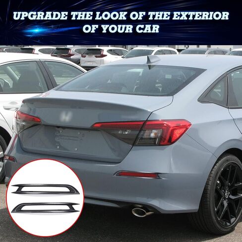 x xotic tech Rear Bumper Reflector Fog Bezel Cover Trim, Glossy Black, Compatible with Honda Civic 11th Gen 2022 2023 2024 2025 in Saudi Arabia