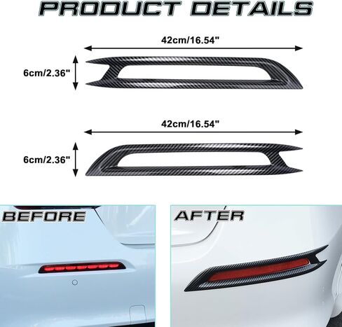 x xotic tech Rear Bumper Reflector Fog Bezel Cover Trim, Glossy Black, Compatible with Honda Civic 11th Gen 2022 2023 2024 2025 in Saudi Arabia