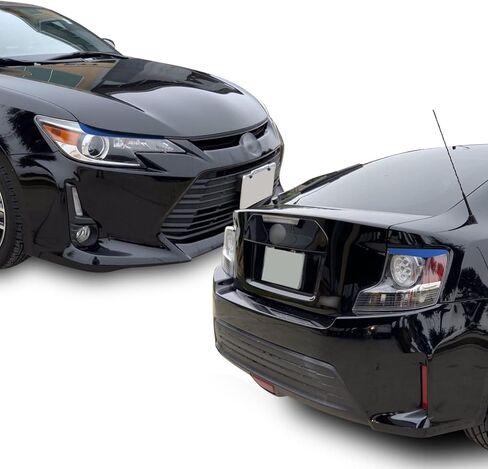 Headlight & Tail Light Eyelid Eyebrow Graphic Overlay Pre Cut Vinyl Decal Compatible with Scion tC 2014 2015 2016 - Metallic Matte Chrome Black in Kuwait