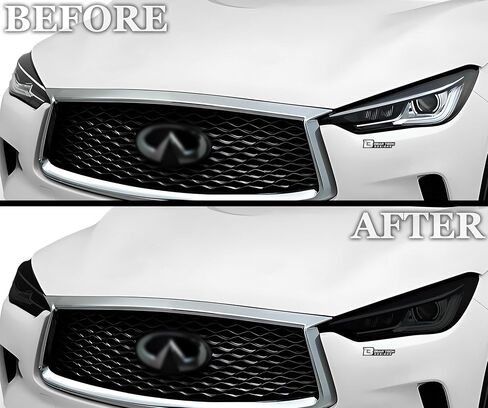 BOGAR TECH DESIGNS Full Headlight Head Light Tint Kit Compatible with Infiniti QX50 2019-2025, Light Smoke in Saudi Arabia