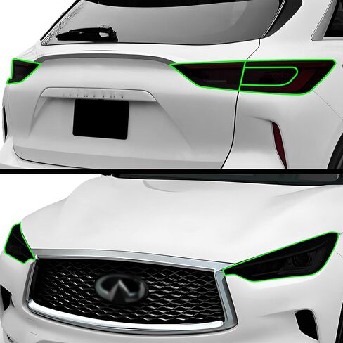 BOGAR TECH DESIGNS Full Headlight Head Light Tint Kit Compatible with Infiniti QX50 2019-2025, Light Smoke in Saudi Arabia