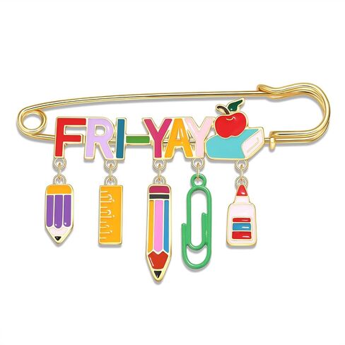المعلم بروش دبوس مينا اليوم الأخير من التخرج المدرسي متعة Apple Pencil Teacher Lapel Pin To School Teacher's Day Brouches Jewelry in Kuwait
