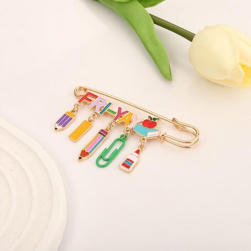 المعلم بروش دبوس مينا اليوم الأخير من التخرج المدرسي متعة Apple Pencil Teacher Lapel Pin To School Teacher's Day Brouches Jewelry in Kuwait