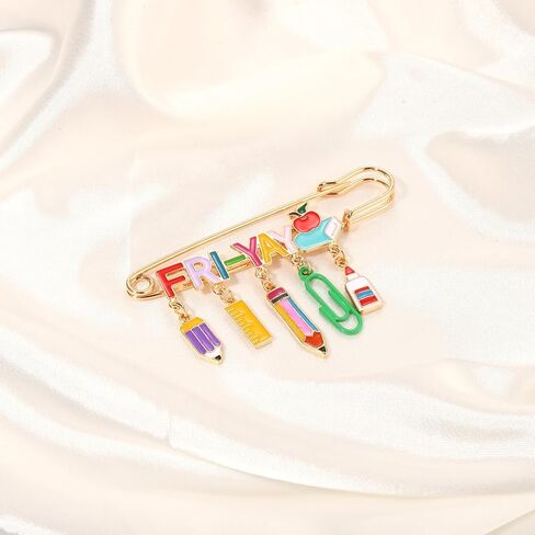 المعلم بروش دبوس مينا اليوم الأخير من التخرج المدرسي متعة Apple Pencil Teacher Lapel Pin To School Teacher's Day Brouches Jewelry in Kuwait