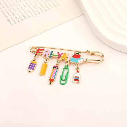 المعلم بروش دبوس مينا اليوم الأخير من التخرج المدرسي متعة Apple Pencil Teacher Lapel Pin To School Teacher's Day Brouches Jewelry in Kuwait