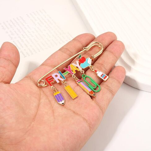 المعلم بروش دبوس مينا اليوم الأخير من التخرج المدرسي متعة Apple Pencil Teacher Lapel Pin To School Teacher's Day Brouches Jewelry in Kuwait