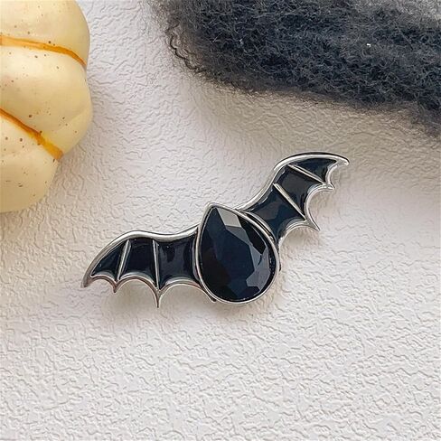 Halloween Bat Brooch Pins for Women Men Gothic Punk Vintage Rhinestone Bat Animal Brooch Pin Halloween Holiday Clothes Hat Dress Accessories Jewelry in Saudi Arabia