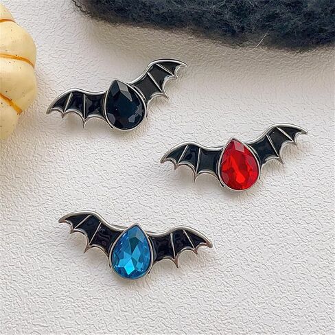 Halloween Bat Brooch Pins for Women Men Gothic Punk Vintage Rhinestone Bat Animal Brooch Pin Halloween Holiday Clothes Hat Dress Accessories Jewelry in Saudi Arabia