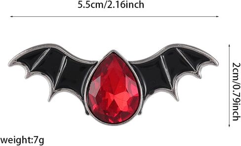 Halloween Bat Brooch Pins for Women Men Gothic Punk Vintage Rhinestone Bat Animal Brooch Pin Halloween Holiday Clothes Hat Dress Accessories Jewelry in Saudi Arabia