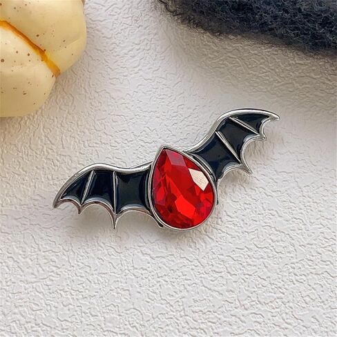 Halloween Bat Brooch Pins for Women Men Gothic Punk Vintage Rhinestone Bat Animal Brooch Pin Halloween Holiday Clothes Hat Dress Accessories Jewelry in Saudi Arabia