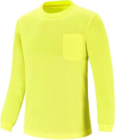 L & M® Hi vis t Shirt Safety Lime Orange Long Sleeve High Sistibility in Kuwait