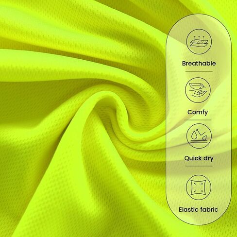 L & M® Hi vis t Shirt Safety Lime Orange Long Sleeve High Sistibility in Kuwait