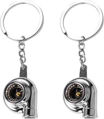 سلسلة مفاتيح Supvox 2PCS Turbo ، وسبائك الشاحن التوربيني الزنك ، وسلسلة مفاتيح السيارات الفضية للرجال ، وحلقة مفتاح إبداعية ودائمة للهدايا والديكور in Kuwait