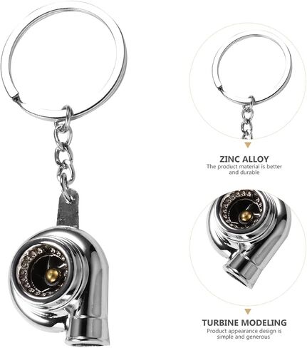 سلسلة مفاتيح Supvox 2PCS Turbo ، وسبائك الشاحن التوربيني الزنك ، وسلسلة مفاتيح السيارات الفضية للرجال ، وحلقة مفتاح إبداعية ودائمة للهدايا والديكور in Kuwait