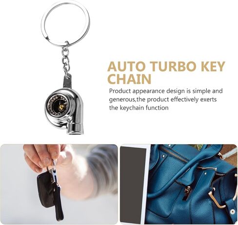 سلسلة مفاتيح Supvox 2PCS Turbo ، وسبائك الشاحن التوربيني الزنك ، وسلسلة مفاتيح السيارات الفضية للرجال ، وحلقة مفتاح إبداعية ودائمة للهدايا والديكور in Kuwait
