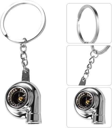 سلسلة مفاتيح Supvox 2PCS Turbo ، وسبائك الشاحن التوربيني الزنك ، وسلسلة مفاتيح السيارات الفضية للرجال ، وحلقة مفتاح إبداعية ودائمة للهدايا والديكور in Kuwait