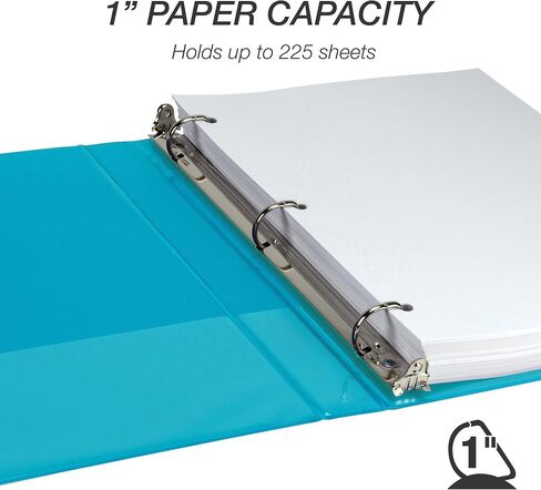 Samsill متين 1 بوصة ، مصنوعة في الولايات المتحدة الأمريكية ، D Ring Binder ، غطاء عرض واضح للتخصيص ، الأزرق الداكن ، يحمل 225 صفحة in Saudi Arabia