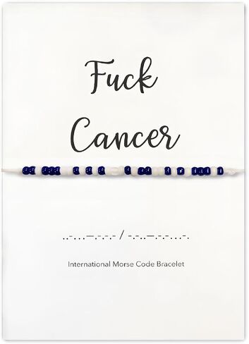 Fuck Cancer Morse Code Bracelet, Fuck Cancer Bracelet, Cancer Survivor Bracelet, Strength Inspirational Morse Code Bracelet, Cancer Care Gifts for Women Mom Wife Friends in Saudi Arabia