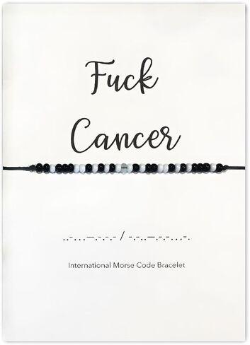 Fuck Cancer Morse Code Bracelet, Fuck Cancer Bracelet, Cancer Survivor Bracelet, Strength Inspirational Morse Code Bracelet, Cancer Care Gifts for Women Mom Wife Friends in Saudi Arabia