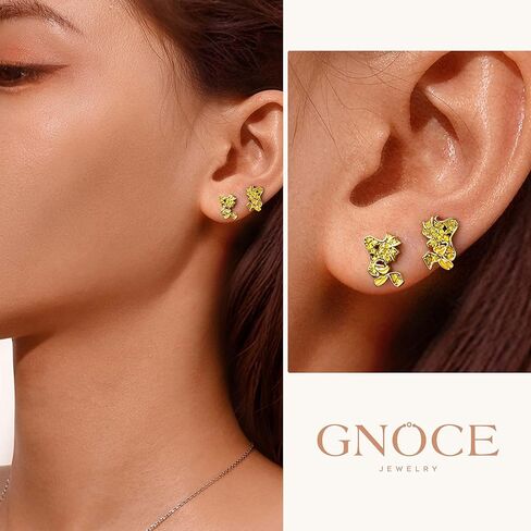 الفول السوداني GNOCE يبتسم أقراط متمسبة بالنساء ، S925 Sterling Silver Stud لأقراط لزوجتها ، عيد الحب ، مجوهرات عيد الأم في عيد الأم in Saudi Arabia