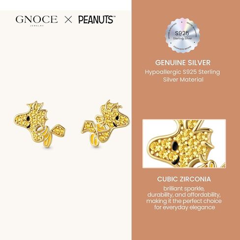 الفول السوداني GNOCE يبتسم أقراط متمسبة بالنساء ، S925 Sterling Silver Stud لأقراط لزوجتها ، عيد الحب ، مجوهرات عيد الأم في عيد الأم in Saudi Arabia