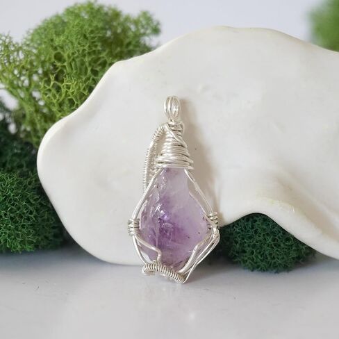 Designs by Nature Gems - Natural Peridot Necklace - Wire Wrapped in Genuine Sterling Silver - Natural August Birthstone Jewelry - With 24" Tan Leather - August Gift Jewelry - Handmade in North America in Kuwait