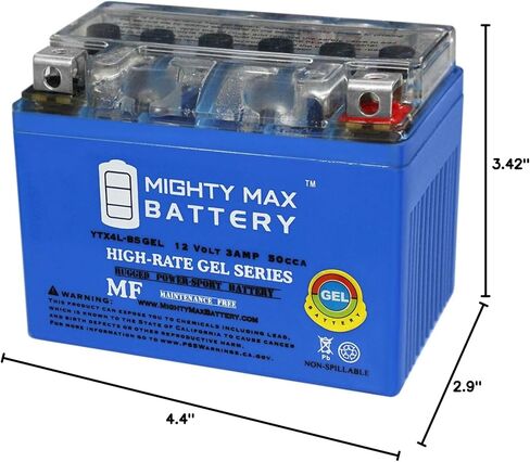Mighty Max Battery YTX4L-BS Gel يستبدل ATV Taotao Cheetah Tforce ATA 125CC ATA Series in Kuwait