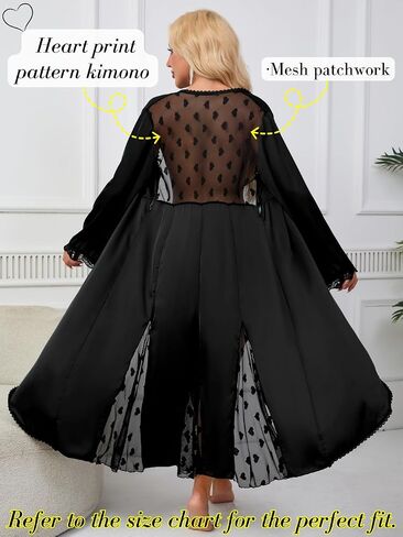 Women's Silky Sheer Kimono Robe, Flowy Lightweight Satin Long Lingerie Robe, Boudoir Photography Dressing Gown in Saudi Arabia