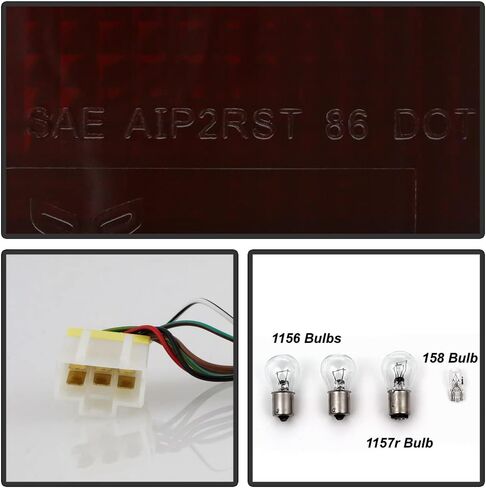 ACANII - For 1986-1997 Nissan D21 Hardbody Pickup Red Smoked Tail Lights Brake Lamps w/Bulb+Harness Assembly Left+Right in Kuwait