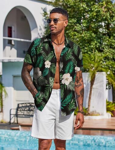 COOFANDY Mens Button Down Shirts Short Sleeve Casual Shirt Summer Beach Wedding Shirts in Saudi Arabia