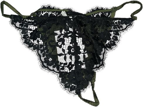 Victoria's Secret Atelier Satin Lace Tanga/Thong Panty Olive Green New in Saudi Arabia
