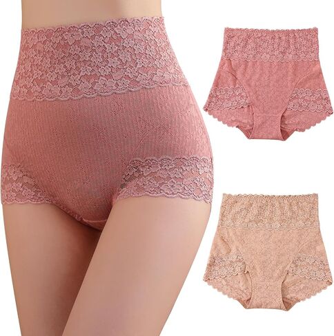 Women's Underwear High Waist Briefs Cotton Crotch Full Coverage Soft Breathable For Ladies Panties 2 Pack in Saudi Arabia