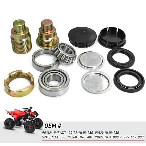 Swingarm Bearing & Lock Nut, Bolt, Seal, Cap Rebuild Kit Compatible with Honda Recon 250 TRX250/TRX250X/TRX250EX/TRX250TE/TRX250TM,FourTrax 300 TRX300,Rancher 350/400,Foreman 400/450/500,Rubicon 500 in Saudi Arabia
