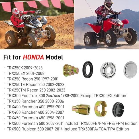 Swingarm Bearing & Lock Nut, Bolt, Seal, Cap Rebuild Kit Compatible with Honda Recon 250 TRX250/TRX250X/TRX250EX/TRX250TE/TRX250TM,FourTrax 300 TRX300,Rancher 350/400,Foreman 400/450/500,Rubicon 500 in Saudi Arabia