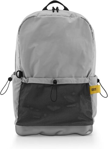 CRASH BAGGAGE Hard Mesh Backpack – Lightweight, Durable Travel Laptop Backpack with Structured Base, Water Resistant, Multiple Pockets, Fits 15" Laptop, 22L - Silver in Saudi Arabia