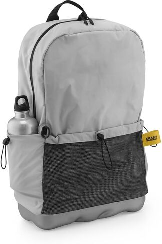 CRASH BAGGAGE Hard Mesh Backpack – Lightweight, Durable Travel Laptop Backpack with Structured Base, Water Resistant, Multiple Pockets, Fits 15" Laptop, 22L - Silver in Saudi Arabia