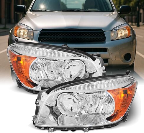 Akkon - [OE Factory Style] لـ 06-08 Toyota RAV4 XA30 Chrome Clear Clear Headlamps President in Kuwait