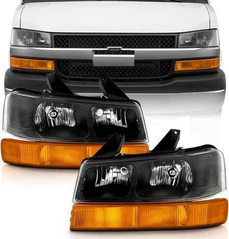 KEEKPO - For 2003-2023 Chevy Express/GMC Savana 1500 2500 3500 Van Headlights w/Bumper Parking Signal Lamps Left+Right in Kuwait