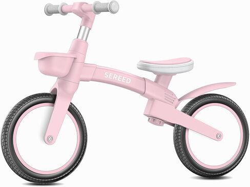Sereed Toddler Balance Bike Bike 2 Year ، 12 Ingable Kids Bike Toy مع سلة ، هدية عيد ميلاد لـ Age 2 3 4 5 Boys Girls ، Assembly Free Tools ، No Pedal (Pink) in Kuwait