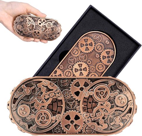 DND Spinner Dice - 7-in-1 Metal Dice Set with Rotating Spinner Design & 3D Fantasy Motifs for Dungeons & Dragons | Polyhedral DND Dice Set for RPG Players, DM & Tabletop Games (Ancient Gold) in Saudi Arabia