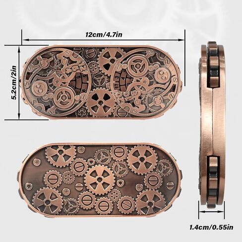 DND Spinner Dice - 7-in-1 Metal Dice Set with Rotating Spinner Design & 3D Fantasy Motifs for Dungeons & Dragons | Polyhedral DND Dice Set for RPG Players, DM & Tabletop Games (Ancient Gold) in Saudi Arabia